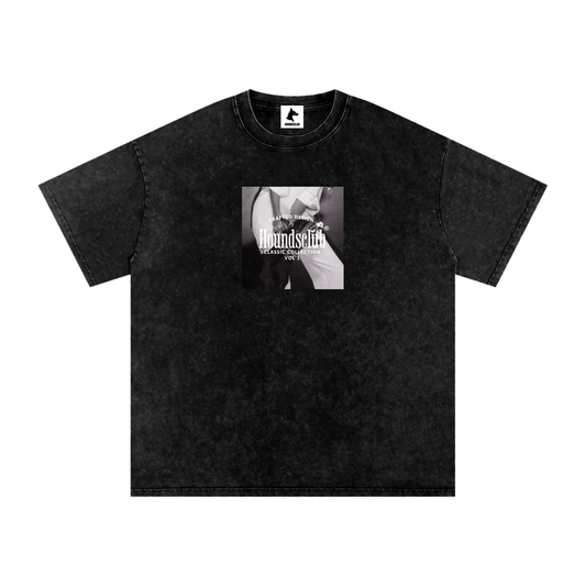 B&W3Front(Snow Washed Oversized Cotton T-Shirt)
